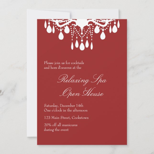 Open House Red Grand Ballroom Invitation (Front)