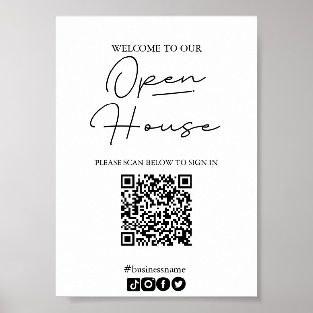 Open House Sign In Sheet w/ QR Code (Front)