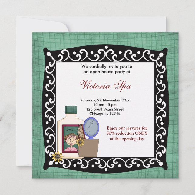 Open House Spa Business Invitation (Front)
