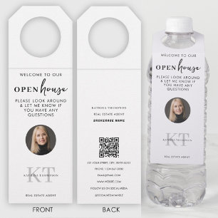 Open Houses & Real Estate Agents Photo QR Code Bottle Tag