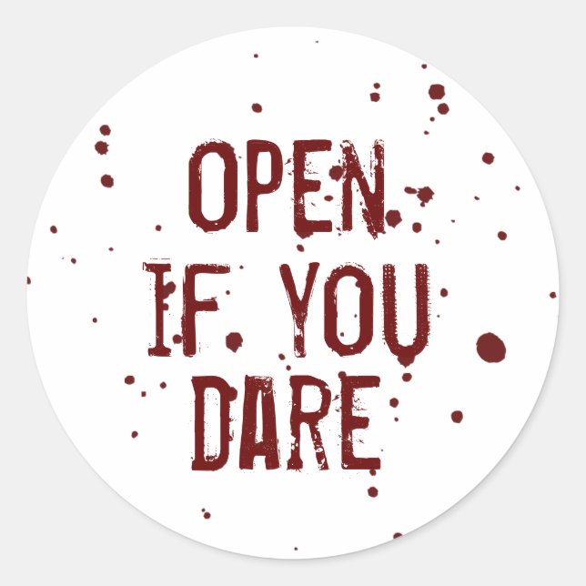 Open if you Dare Blood Splatter Halloween Sticker (Front)