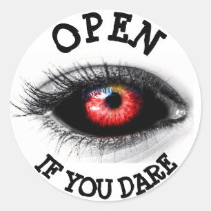 Open if you Dare, Scary Eyeball Sticker