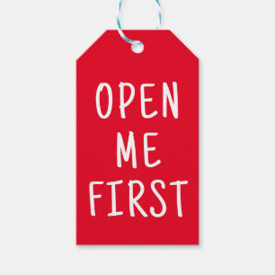 Open Me First To From Any background colour Gift Tags