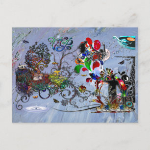 Open Microphone Music VIP Digital Collage Postcard