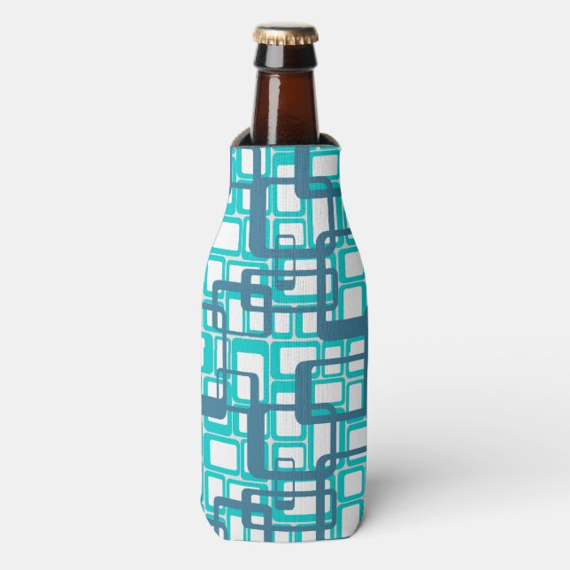 Open Mid-Century Modern Rectangles Bottle Cooler (Bottle Front)