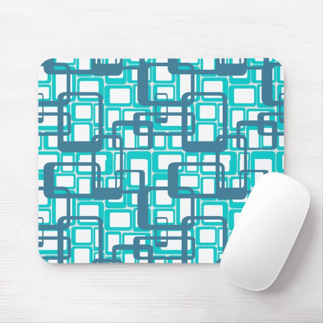 Open Mid-Century Modern Rectangles Mouse Mat (With Mouse)