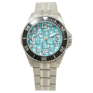 Open Mid-Century Modern Rectangles Watch