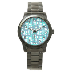 Open Mid-Century Modern Rectangles Watch