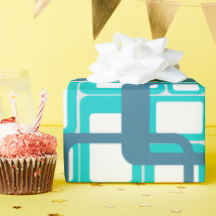 Open Mid-Century Modern Rectangles Wrapping Paper
