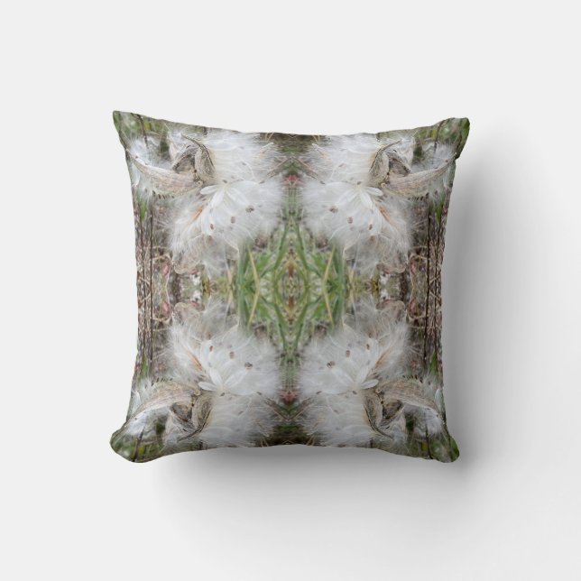 Open Milkweed Pods | Seeds with Silk | 2 Way | Cushion (Front)