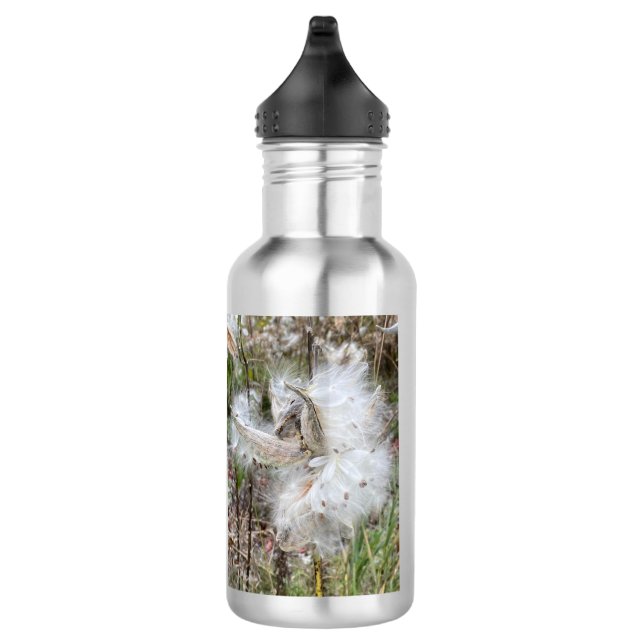 Open Milkweed Pods | Seeds with Silk | 532 Ml Water Bottle (Right)