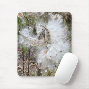 Open Milkweed Pods   Seeds with Silk   Mouse Mat