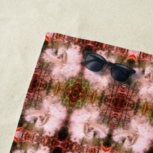 Open Milkweed Pods   Seeds with Silk   Sangria Beach Towel