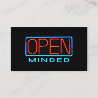 Open Minded Neon Sign Business Card
