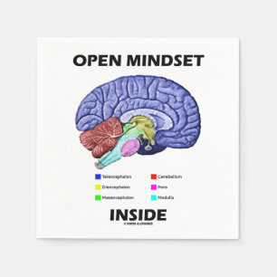 Open Mindset Inside Brain Psychology Humour Napkin