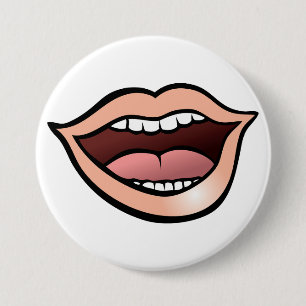 Open Mouth Lips Teeth Tongue 7.5 Cm Round Badge