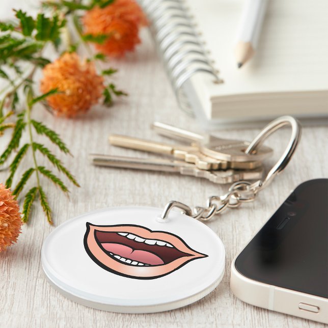 Open Mouth Lips Teeth Tongue Key Ring (Creator Uploaded)