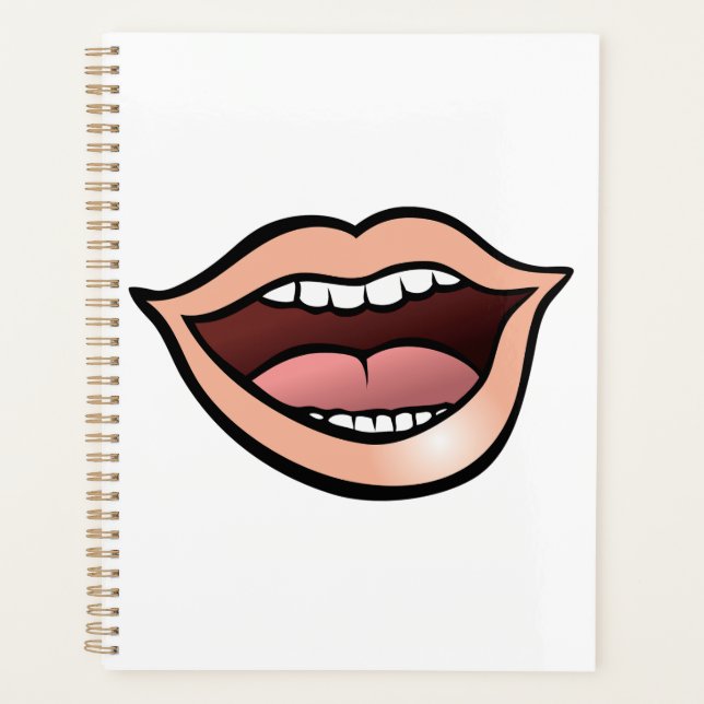 Open Mouth Lips Teeth Tongue Planner (Front)