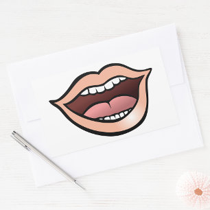 Open Mouth Rectangular Sticker