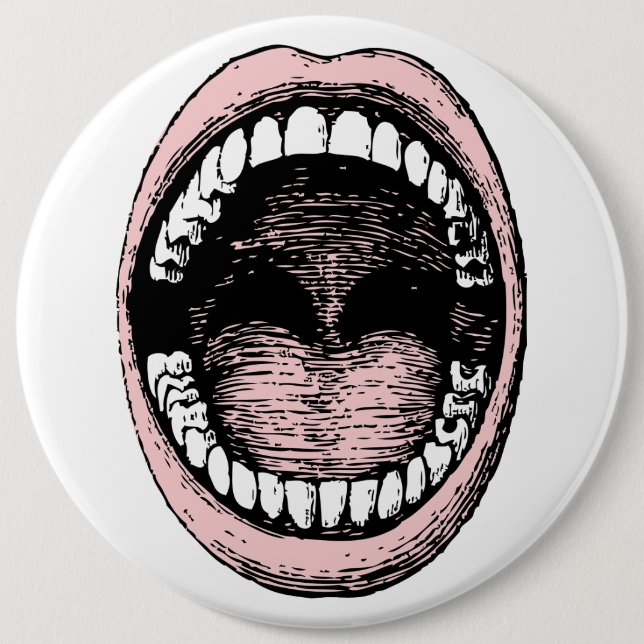 Open mouth showing teeth and tongue buttons (Front)