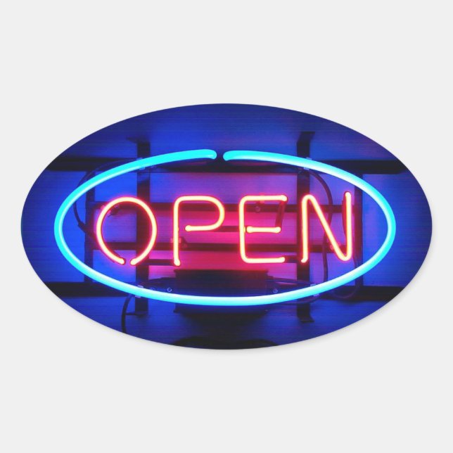Open Neon Sign Sticker (Front)