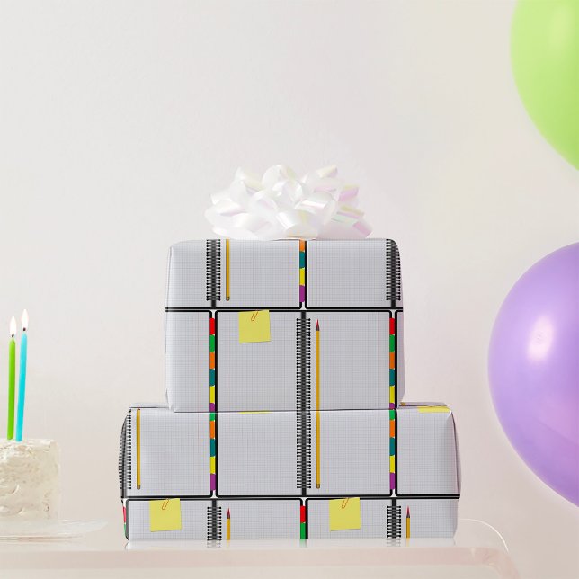 Open Notebook And Pencil Wrapping Paper (Creator Uploaded)