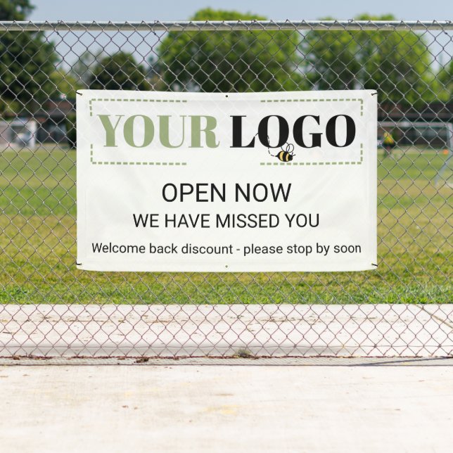 Open now Business Logo Outdoor Banner Template (Insitu)