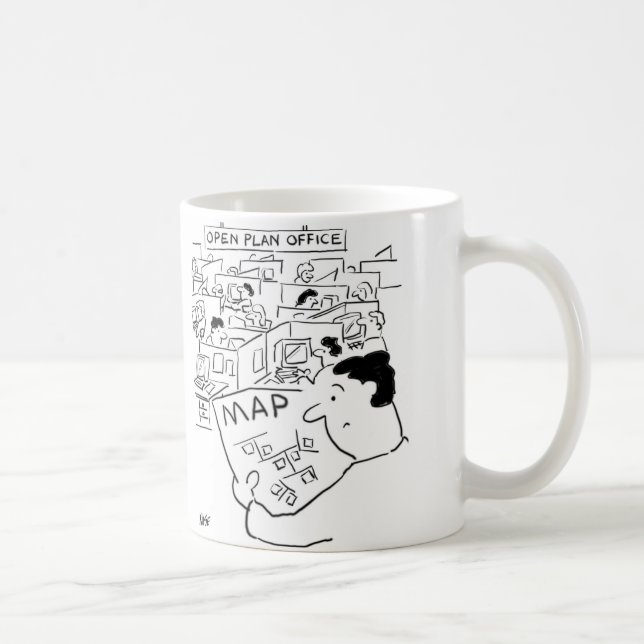 Open Plan Office - Man needs a Map Coffee Mug (Right)