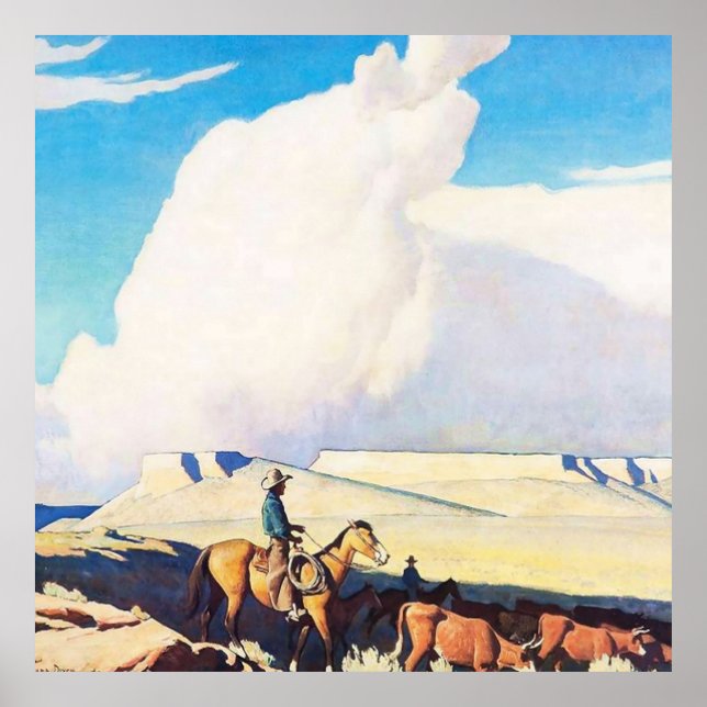 “Open Range” Western Art by Maynard Dixon Poster (Front)