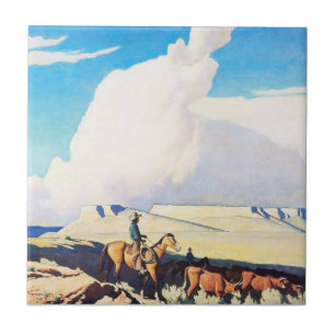 “Open Range” Western Art by Maynard Dixon Tile