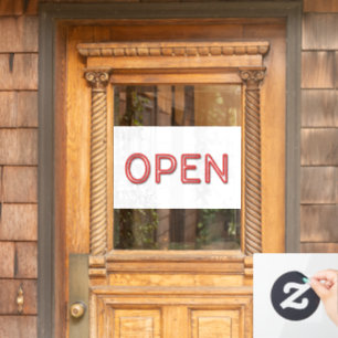 OPEN Red Neon Letters Business Door Sign