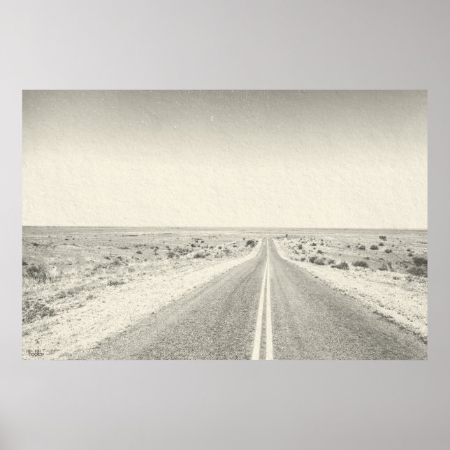 Open Road Desert Photograph Art Artist Print (Front)