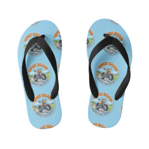 "Open Road" Happy Biker Kid's Flip Flops
