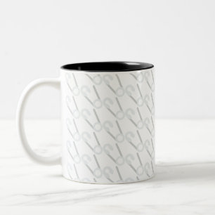 open safety pin Two-Tone coffee mug