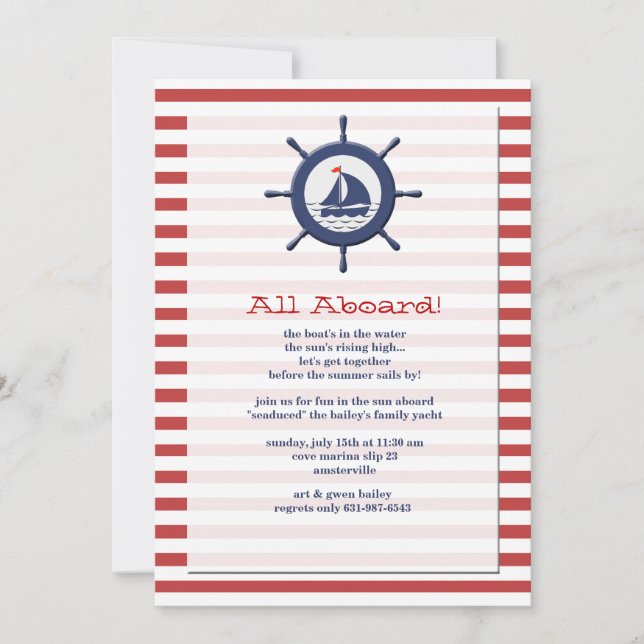 Open Seas Nautical Invitation (Front)