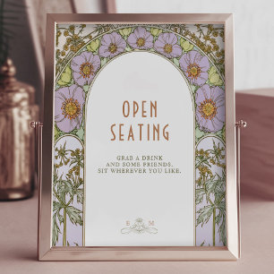 Open Seating Sign Vintage Art Nouveau by Mucha