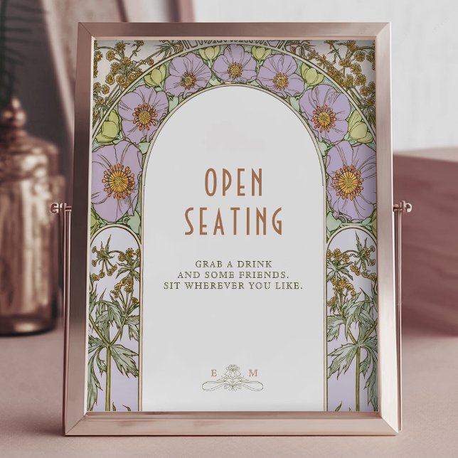 Open Seating Sign Vintage Art Nouveau by Mucha (Creator Uploaded)