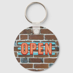 OPEN SIGN KEY RING