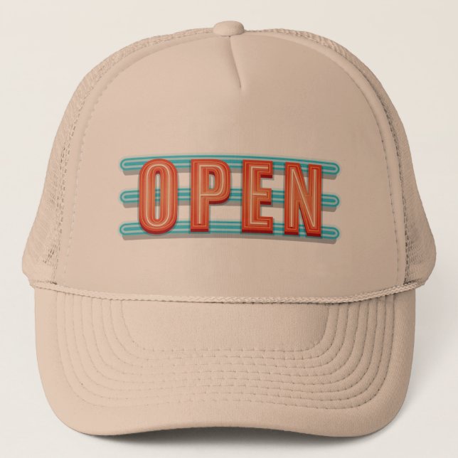 OPEN SIGN TRUCKER HAT (Front)