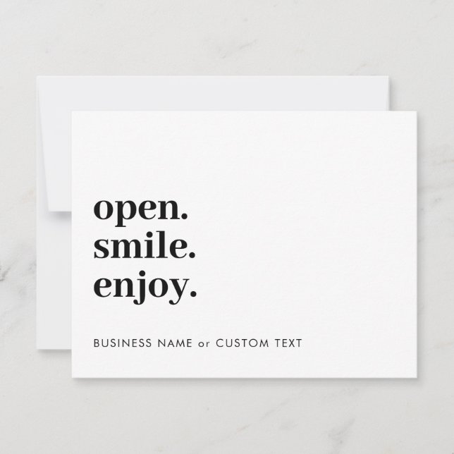 Open Smile Enjoy Candle Care Thank You Business Card (Front)