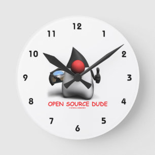 Open Source Dude (Software Developer Duke) Round Clock