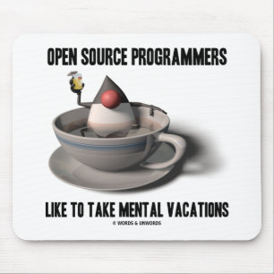Open Source Programmers Like Mental Vacations Mouse Mat