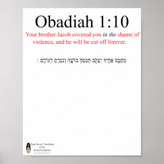 Open Source Translation Obadiah 1:10 Poster