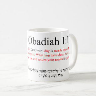 Open Source Translation Obadiah 1:15 Mug
