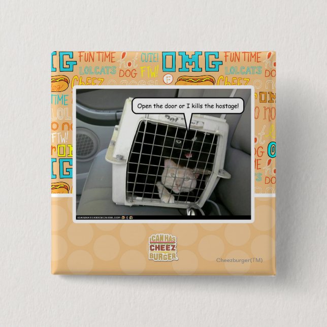 Open the door 15 cm square badge (Front)