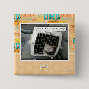 Open the door 15 cm square badge