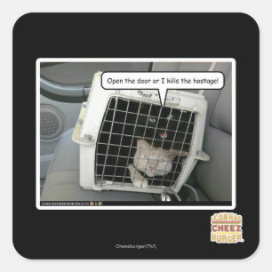 Open the door square sticker