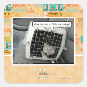 Open the door square sticker