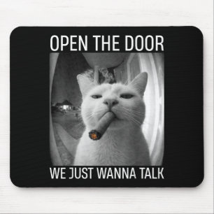 Open the door we wanna talk funny gangster cat mem mouse mat