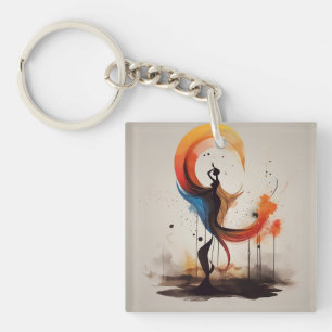 open to heart key ring